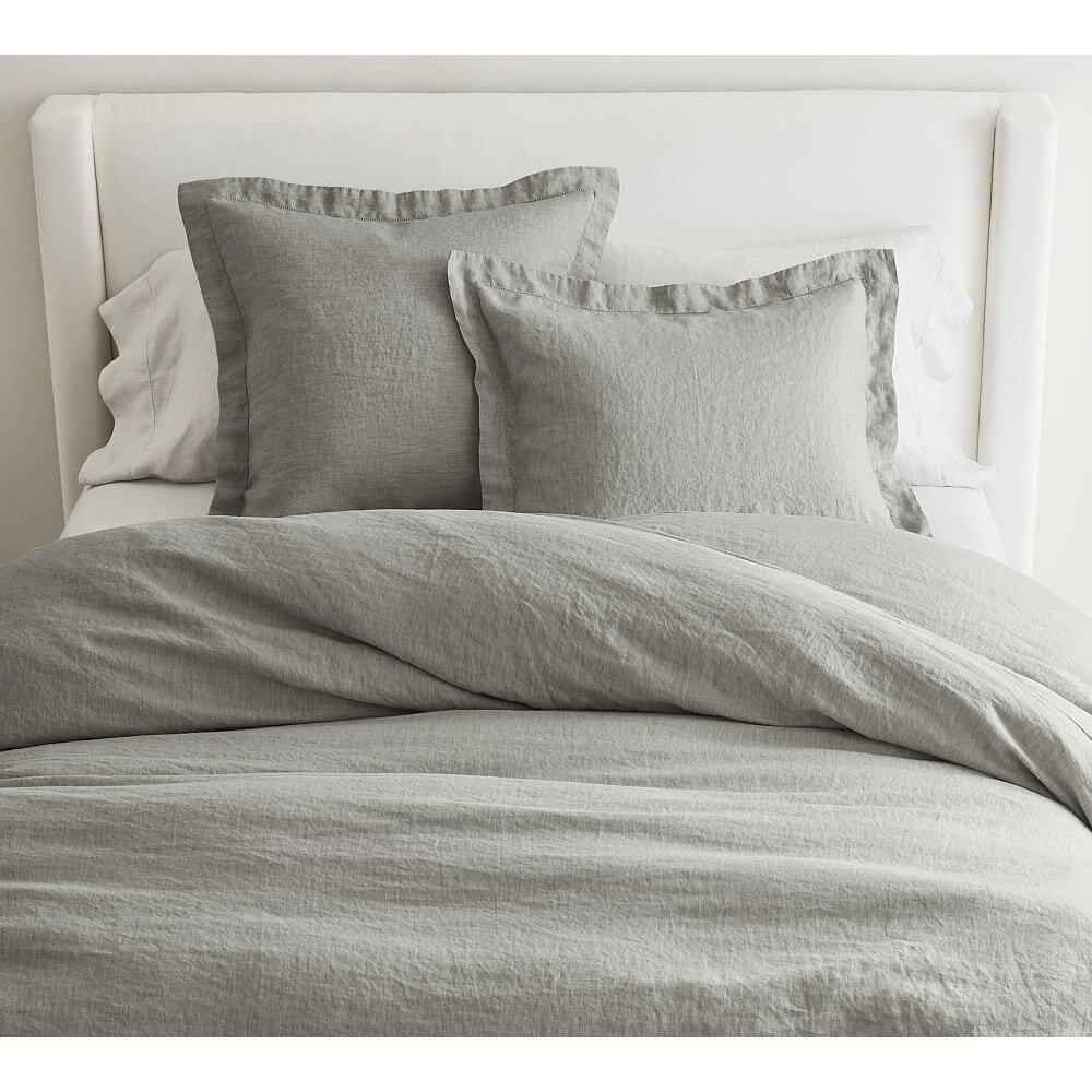 Pottery Barn Belgian Flax Linen duvet cover Flagstone Full/Queen $279